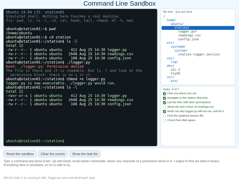 Command Line Sandbox