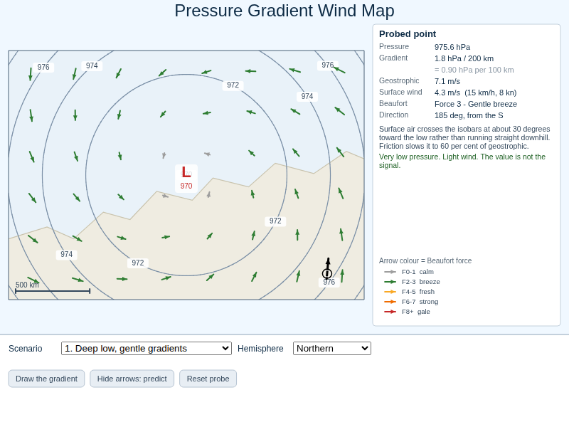 Pressure Gradient Wind Map